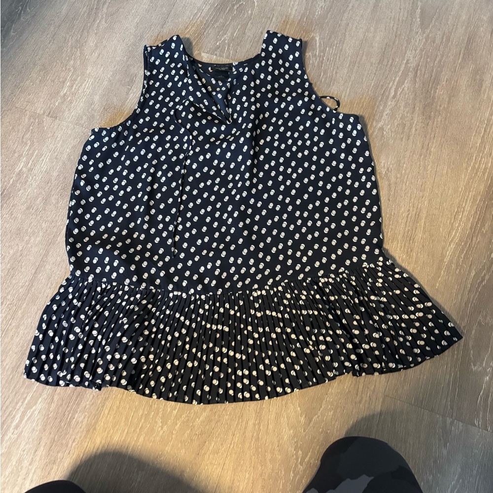 Ann Taylor Navy and White Top